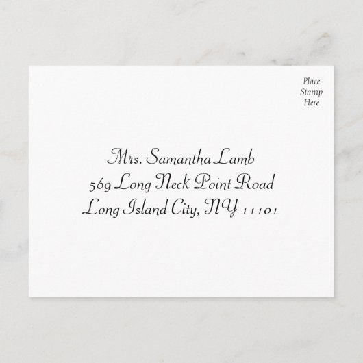 Zwart-wit RSVP Hart Wedding Party Reactie Uitnodiging Briefkaart (Achterkant)