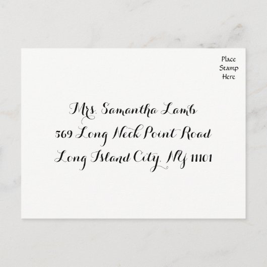 Zwart-wit RSVP Hart Wedding Party Reactie Uitnodiging Briefkaart (Achterkant)