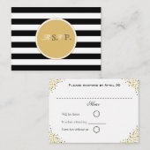 Zwart-wit RSVP-kaart Informatiekaartje (Voorkant / Achterkant)