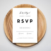 Zwart-wit RSVP-kaart Moderne minimalistische bruil RSVP Kaartje