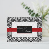 Zwart-wit RSVP-kaarten RSVP Kaartje (Staand voorkant)