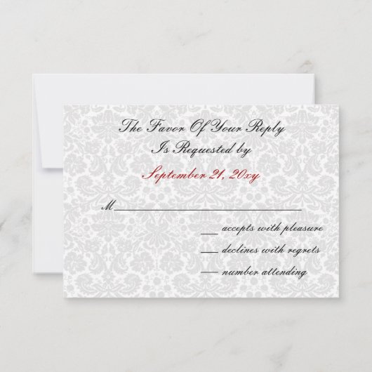 Zwart-wit RSVP-kaarten standaard 3,5 x 5 RSVP Kaartje (Achterkant)