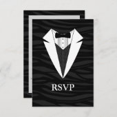 Zwart/wit RSVP Kaartje (Voorkant / Achterkant)