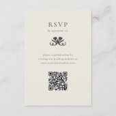 Zwart-wit RSVP met QR-code Behuizing Kaart (Voorkant)