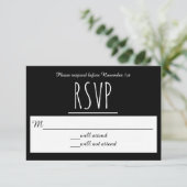 Zwart/Wit RSVP - RSVP Kaart (Staand voorkant)