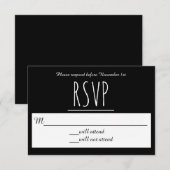 Zwart/Wit RSVP - RSVP Kaart (Voorkant / Achterkant)