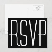 Zwart-wit RSVP Uitnodiging Briefkaart (Voorkant / Achterkant)