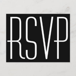 Zwart-wit RSVP Uitnodiging Briefkaart