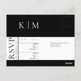 Zwart-wit-RSVP-Wedding- Briefkaart
