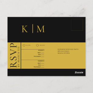 Zwart-wit-RSVP-Wedding- Briefkaart