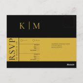 Zwart-wit-RSVP-Wedding- Briefkaart (Achterkant)