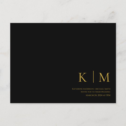 Zwart-wit-RSVP-Wedding- Briefkaart (Voorkant)