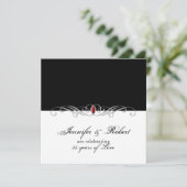 Zwart-Wit Ruby Accent Huwelijksjubileum Kaart (Staand voorkant)