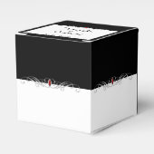 Zwart-wit Ruby Accent Wedding Favor Box Bedankdoosjes (Voorkant Zijde)