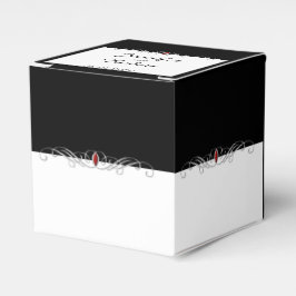 Zwart-wit Ruby Accent Wedding Favor Box Bedankdoosjes