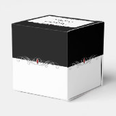 Zwart-wit Ruby Accent Wedding Favor Box Bedankdoosjes (Achterkant)