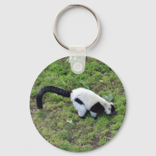 Zwart-wit Ruffed Lemur #1 Sleutelhanger