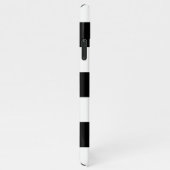 Zwart-wit Rugby Stripes Floral Monogram M iPhone Hoesje (Rechterkant)