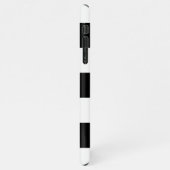 Zwart-wit Rugby Stripes Floral Monogram M iPhone Hoesje (Linkerkant)