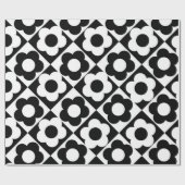 Zwart-wit Ruitenkijkpatroon Cadeaupapier (Vlak)