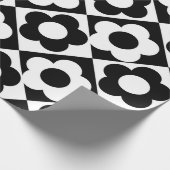 Zwart-wit Ruitenkijkpatroon Cadeaupapier (Hoek)