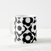 Zwart-wit Ruitenkijkpatroon Koffiemok (Voorkant links)