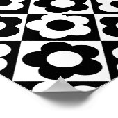 Zwart-wit Ruitenkijkpatroon Poster (Hoek)