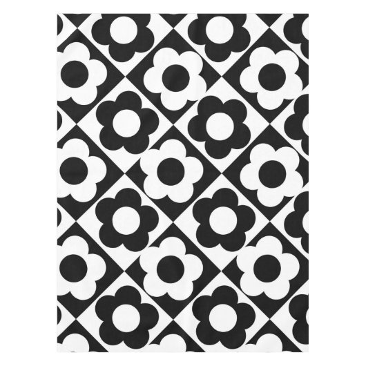 Zwart-wit Ruitenkijkpatroon Tafelkleed (Voorkant)