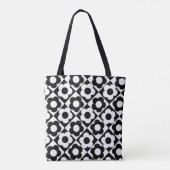 Zwart-wit Ruitenkijkpatroon Tote Bag (Achterkant)