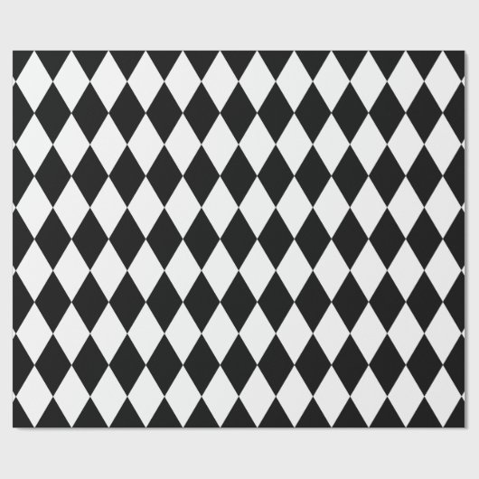 Zwart-wit ruitharlequin patroon, aangepast cadeaupapier (Vlak)