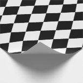 Zwart-wit ruitharlequin patroon, aangepast cadeaupapier (Hoek)