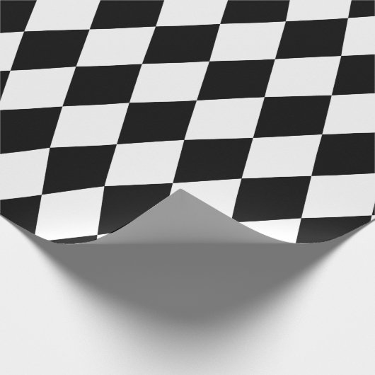 Zwart-wit ruitharlequin patroon, aangepast cadeaupapier (Hoek)
