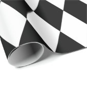 Zwart-wit ruitharlequin patroon, aangepast cadeaupapier (Rol Hoek)