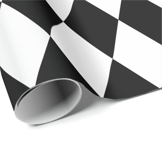 Zwart-wit ruitharlequin patroon, aangepast cadeaupapier (Rol Hoek)