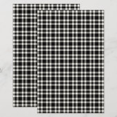 Zwart-wit ruitpatroon briefpapier (Voorkant / Achterkant)