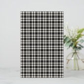 Zwart-wit ruitpatroon briefpapier (Staand voorkant)