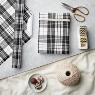 Zwart-wit ruitpatroon cadeaupapier