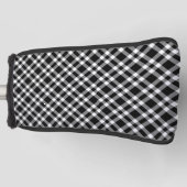 Zwart-wit ruitpatroon golfheadcover (Voorkant)