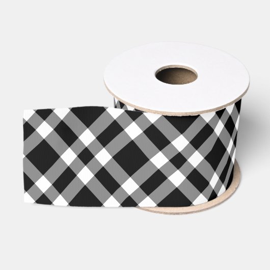 Zwart-wit ruitpatroon grosgrain lint (Spoel)