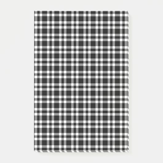 Zwart-wit ruitpatroon post-it® notes (Voorkant)