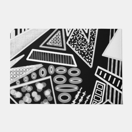 Zwart-wit Runway Mode geïnspireerd Deurmat (Voorkant)