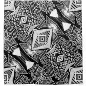 Zwart-wit Runway Mode geïnspireerd Douchegordijn (Voorkant)