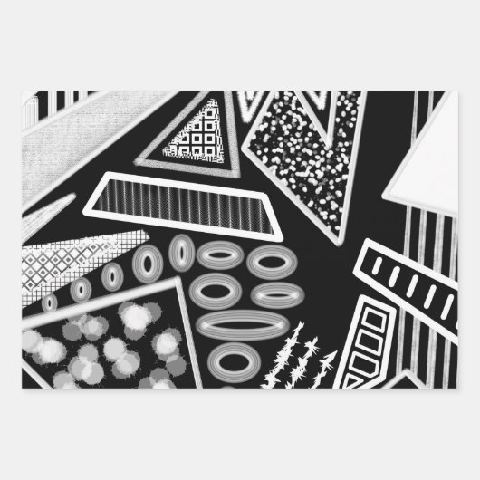 Zwart-wit Runway Mode geïnspireerd Inpakpapier Vel (Voorkant 2)