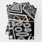 Zwart-wit Runway Mode geïnspireerd Inpakpapier Vel (In situ)