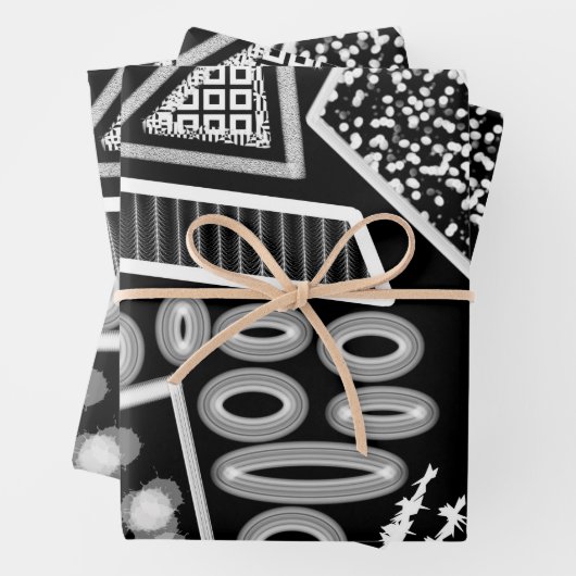 Zwart-wit Runway Mode geïnspireerd Inpakpapier Vel (In situ)