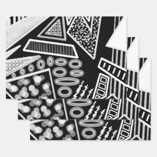 Zwart-wit Runway Mode geïnspireerd Inpakpapier Vel