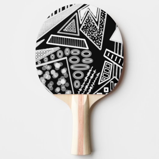 Zwart-wit Runway Mode geïnspireerd Tafeltennisbatje (Voorkant)