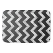 Zwart-wit Rustic Chevron patroon Badmat (Voorkant)