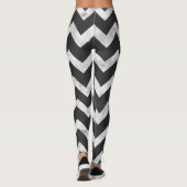 Zwart-wit Rustic Chevron patroon Leggings (Achterkant)