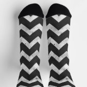 Zwart-wit Rustic Chevron patroon Sokken (Top)